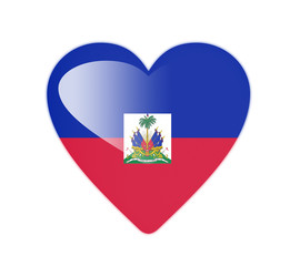 Haiti 3D heart shaped flag