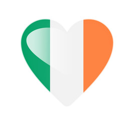 Ireland 3D heart shaped flag