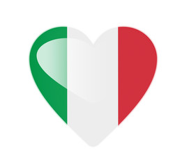 Italy 3D heart shaped flag