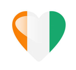 Ivory Coast 3D heart shaped flag