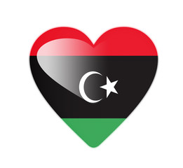 Libya 3D heart shaped flag