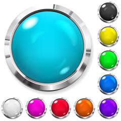 Set of colored buttons