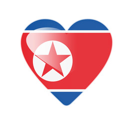 Obraz premium North Korea 3D heart shaped flag