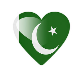 Pakistan 3D heart shaped flag
