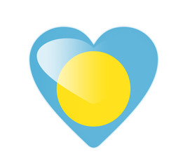 Palau 3D heart shaped flag
