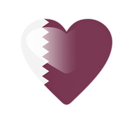 Qatar 3D heart shaped flag