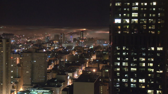 San Francisco Fog at Night  - Time Lapse
