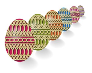 Easter eggs in a row