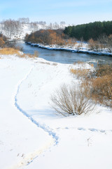 winter landscape with river