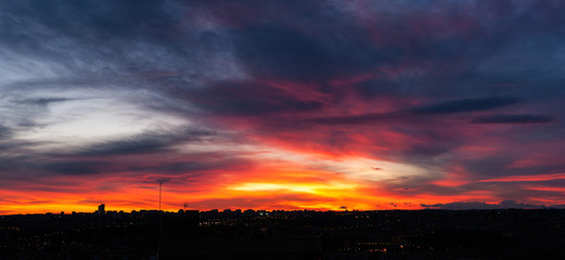 Naklejka na ściany i meble Sunset over Madrid