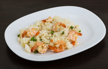 Fried rice with prawns