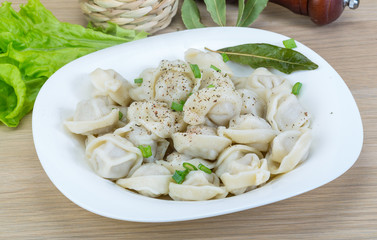 Boiled russian dumplings