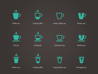 Set coffee cups icons.