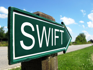 SWIFT  signpost along a rural road