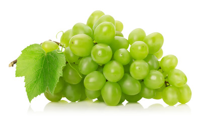 green grapes  isolated on the white background