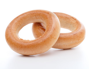 bread ring or baranka  isolated on white background cutout
