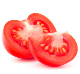Tomato vegetable slices isolated on white background cutout