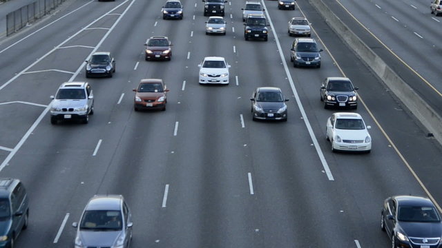 Busy 101 Freeway Traffic in Los Angeles