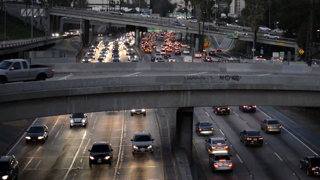 Rush hour Traffic in Downtown Los Angeles