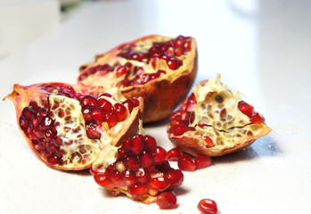 Fresh juicy cuted pomegranate