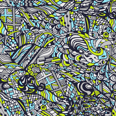 Vector seamless colorful pattern, hand drawn, doodles.