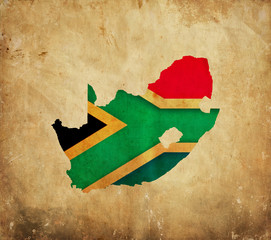 Vintage map of South Africa on grunge paper
