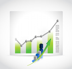 business up to speed graph sign illustration