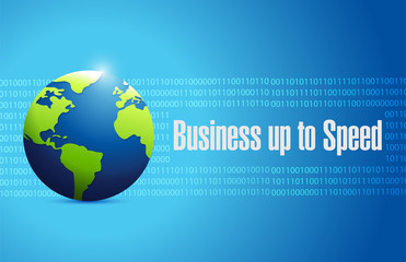 business up to speed globe sign illustration
