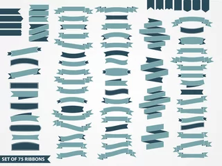 Fotobehang vector set of 75 ribbons © lessnik