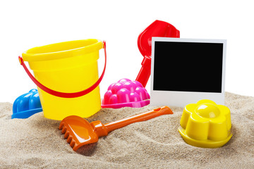 Fototapeta na wymiar toys for sandbox isolated