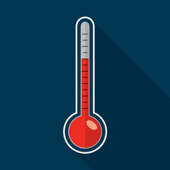 Thermometer flat icon design. Hot weather concept.