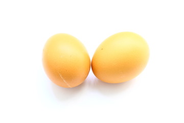 Fresh egg on white background