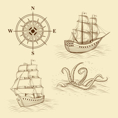 elements for design antique maps
