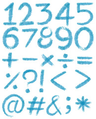 Numbers in blue colors