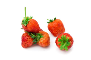 Fresh strawberry isolated on white background.
