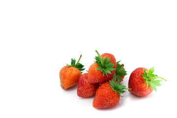 Fresh strawberry isolated on white background.