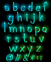 Sparkling letters of the alphabet