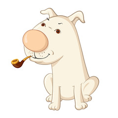 dog with pipe