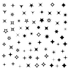 vector sparkles black symbols