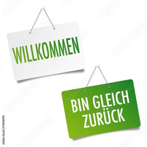 &quot;Willkommen / Bin gleich zurück&quot; Stockfotos und lizenzfreie Vektoren