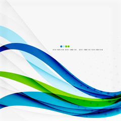 Fototapeta premium Green blue wave lines