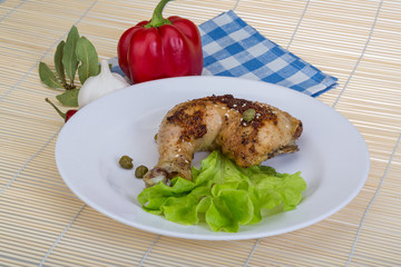 Roasted chicken leg