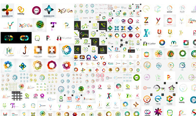 Fototapeta na wymiar Vector universal mega set of company logos