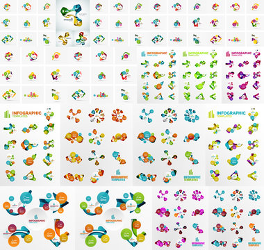 Mega collection of abstract shapes infographics
