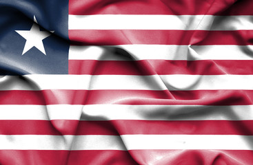 Liberia waving flag