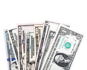 US Dollars backround. Notes face value of all US dollars.