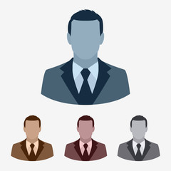 Vector businessman flat icon set