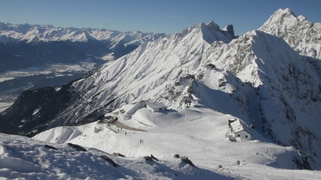 Great view of Alps, top station of Innsbrucker Nordkettenbahnen.