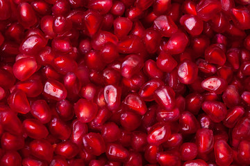 Pomegranate seeds texture close-up