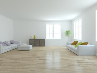 white 3d interior design